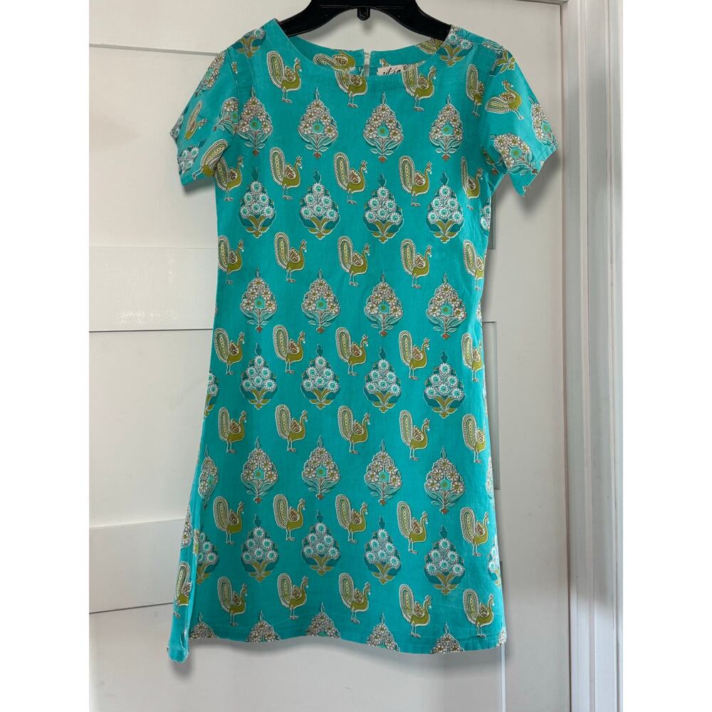 UTSA Girls Crisp 100% Cool Cotton Turquoise Dress Size 11/12